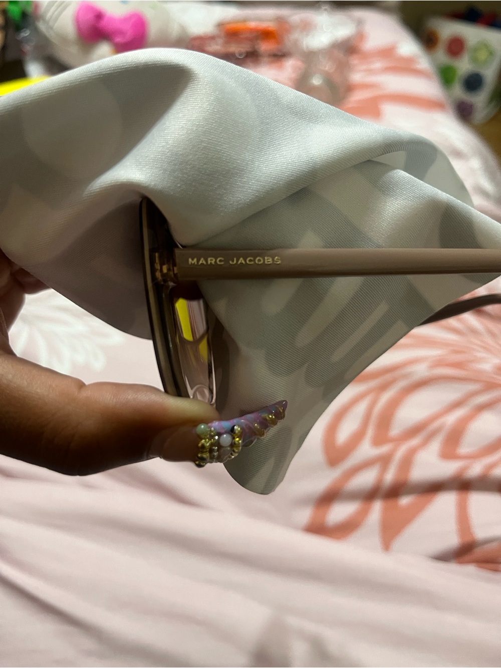 Marc Jacobs Brown Gradient Square Sunglasses with Gold Accents - Picture 3 of 5